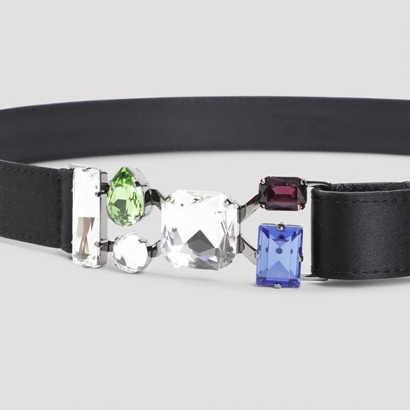 Giorgio Armani Black Belt With Gemstone Accents And Finish - NWT